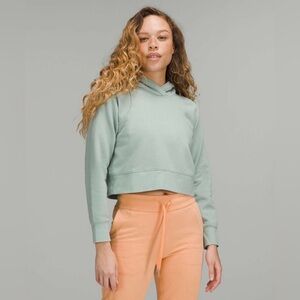 Lululemon Loungeful Cropped Hoodie in Silver Blue